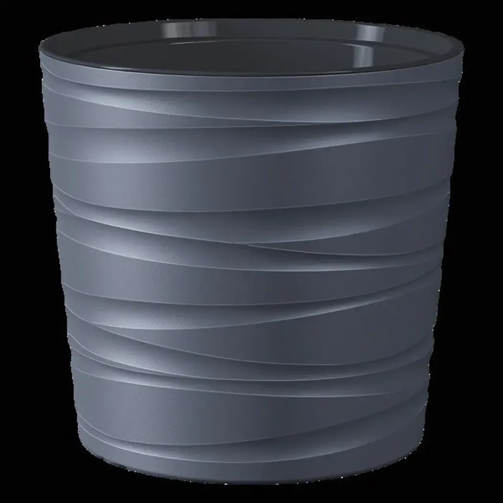 Кашпо для цветов пластиковое 8л d-26см «Модерн Мини» Антрацит