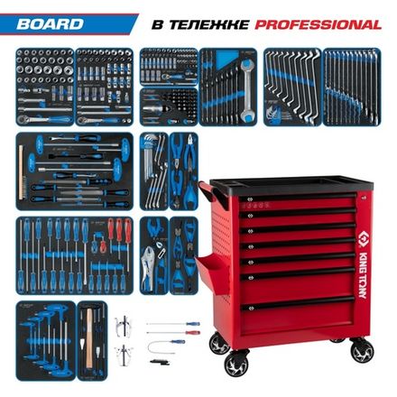 Цена на KING TONY (9G38-325MRVR) Набор инструментов "BOARD" в красной тележке, 325 предметов