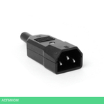 Вилка Lanmaster IEC 60320 C14 10A 250V разборная черная