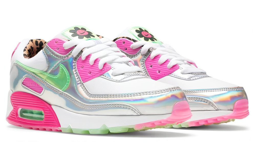 Nike Air Max 90 LX 30th anniversary non-slip low-top running shoes women's white powder