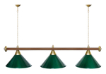 Лампа STARTBILLIARDS 3 пл. (плафоны зеленые,штанга зеленая,фурнитура золото)