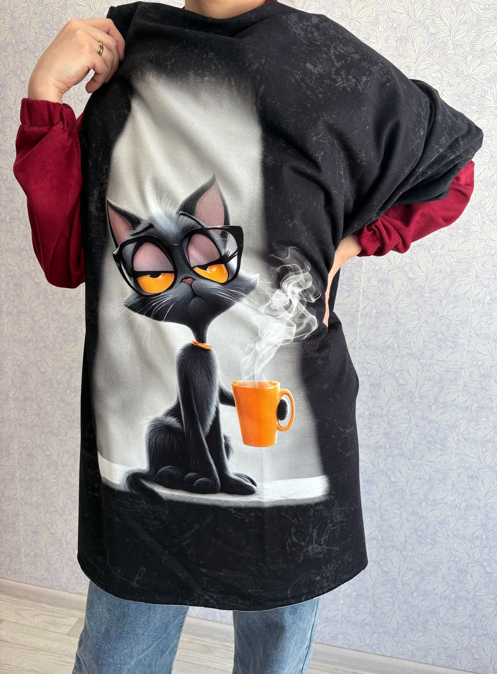 ОФИСНАЯ КОШКА - Кулирка с лайкрой, компакт пенье (ДЖ72 Маша) (к2 неравномерный прокрас местами, полочка задета)