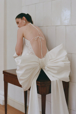 Платье макси из кружева и атласа