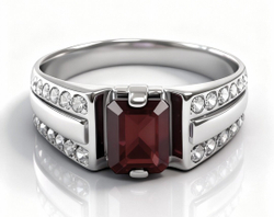 Ювелирное кольцо из серебра 925 пробы,вставка гранат,фианиты.Размер 22