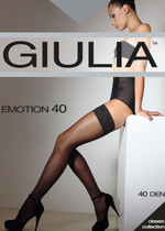 Чулки черные Emotion с кружевом на силиконовой ленте ,1/2 XSS (38-40) 40 den (Цвет: черный)