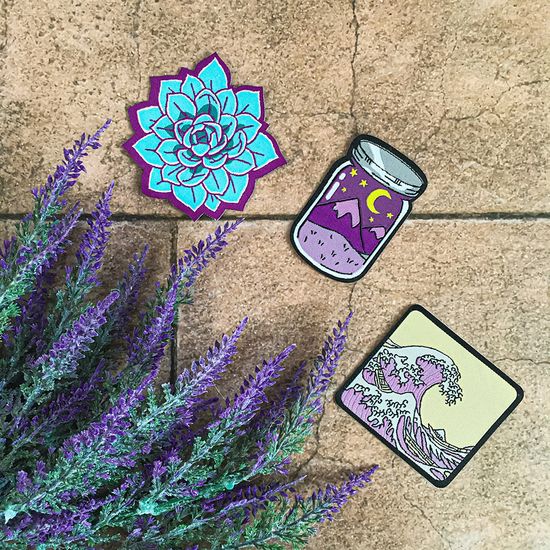 Термонаклейка на рюкзак и на одежду. Wave