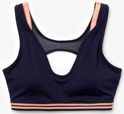 ТОП теннисный Lacoste Contrast Accents And Cut-Outs Sports Bra - небесный