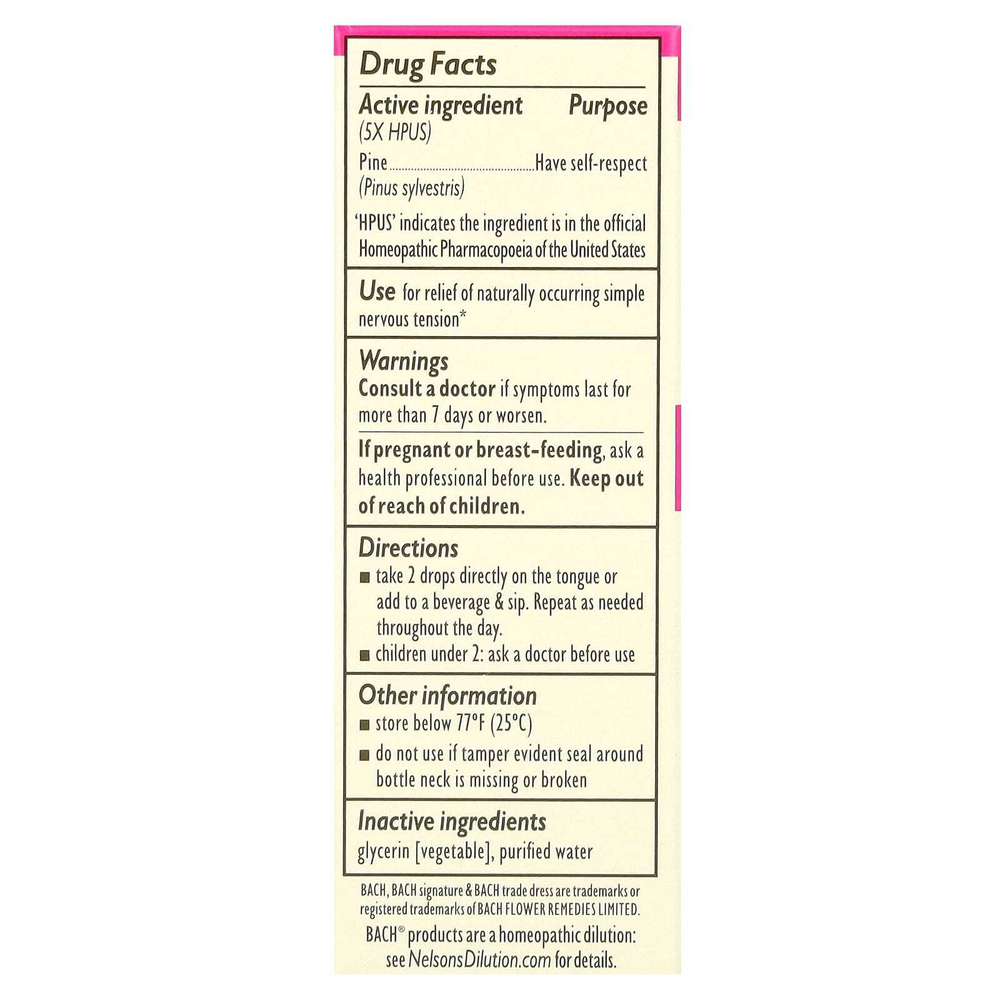 Bach, Original Flower Remedies, сосна, 10 мл (0,35 жидк. унции)