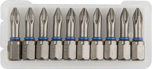 Биты ЗУБР ″ЭКСПЕРТ″ торсионные кованые, обточенные, хромомолибденовая сталь, тип хвостовика C 1/4″, PZ1, 25мм, 10шт