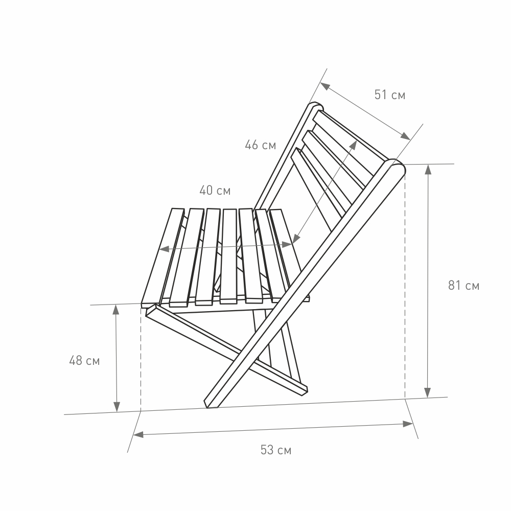 Стул раскладной DYATEL арт.G-СH-001-OAK, светло-коричневый