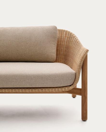 3-местный диван Galea из тикового дерева и синтетического ротанга, 223 см Испания 