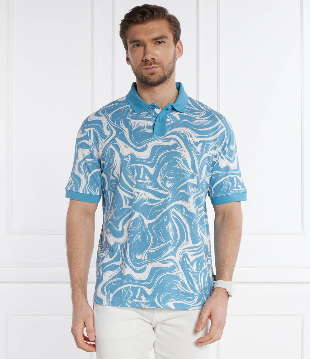 Поло AlloverOcean BOSS ORANGE - голубой(50511565)