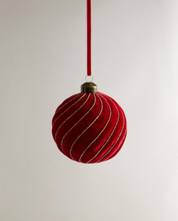 ZARA HOME ЕЛОЧНОЕ УКРАШЕНИЕ В ФОРМЕ ШАРА, КРАСНЫЙ