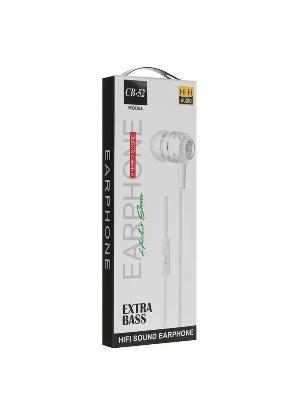 Наушники CB-52, проводные, вакуумные, микрофон, 1 м, Jack 3.