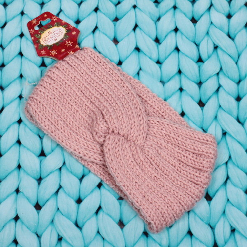 Повязка на голову теплая «Winter style», микс 6 цветов, 10*20см (Подвес Кокетка - Зима)