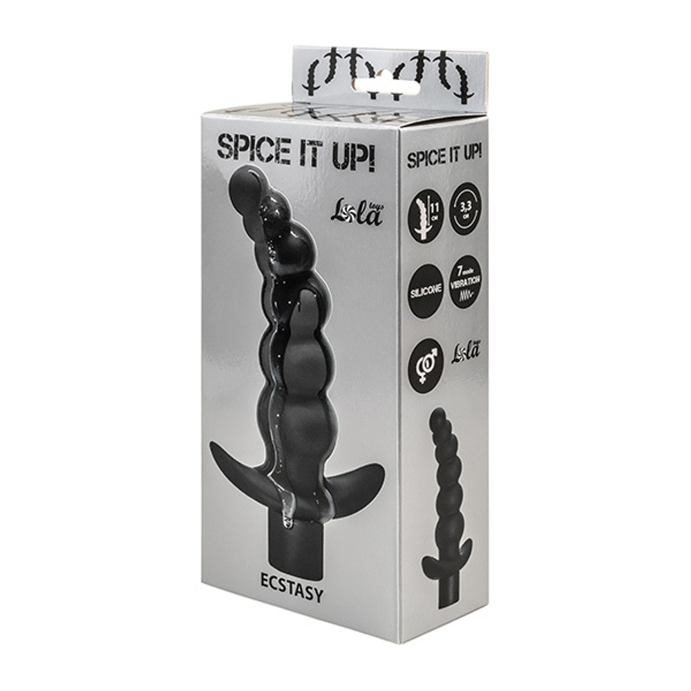 Анальный стимулятор 14см с вибрацией Lola Games Spice it up Ecstasy Black 8009-01Lola