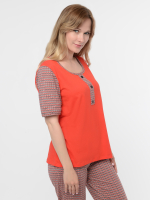 Футболка Ф-063Х/алый-геометрия