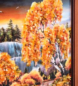 AMB-74/43 Картина «Красота природы» (с янтарной крошкой) дер.краш.рамка 12х15