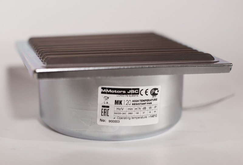 Вентилятор высокотемпературный жаростойкий МК 120 150 м3/час квадрат цинк