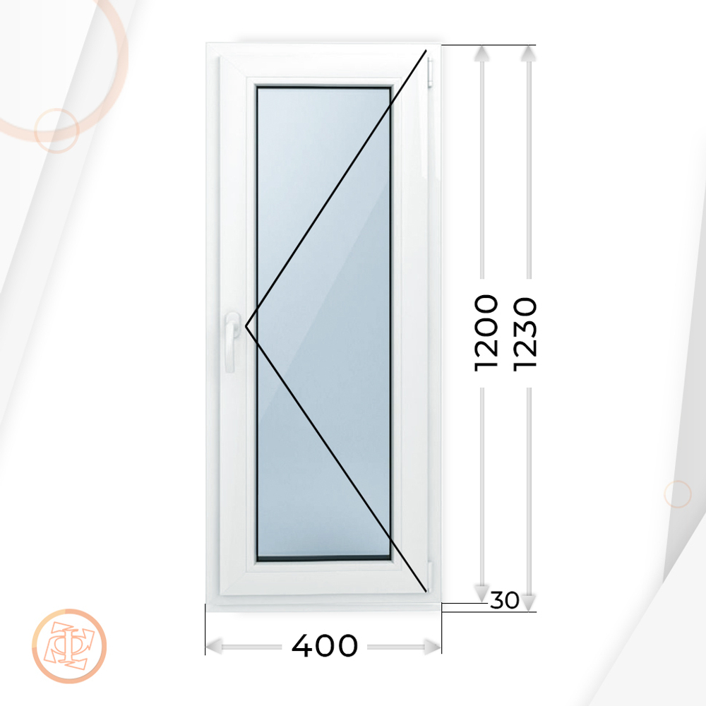 Пластиковое окно 1200 х 400 ТермА Эко