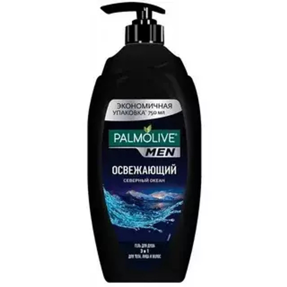 750мл PALMOLIVE ДУШ-ГЕЛЬ FOR MEN ОСВЕЖАЮЩИЙ 3в1 Северный Океан  *12