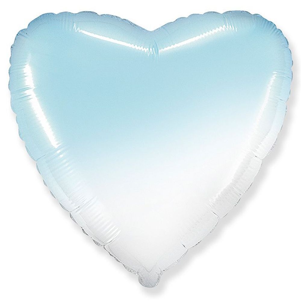 Сердце 18&quot; Бело-голубой градиент / White-Blue gradient Fm