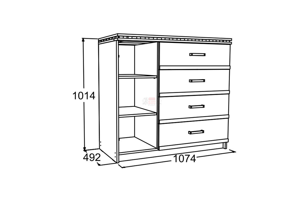 Комод №2 Ольга-13 ясень анкор тем/анкор свет