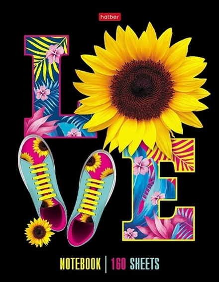 Тетрадь в клетку 160 листов со сменным блоком на кольцах А5 Hatber Love