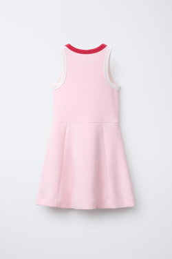 ZARA КОНТРАСТНОЕ ПЛАТЬЕ ИЗ СМЕСОВОГО МОДАЛА, РОЗОВЫЙ