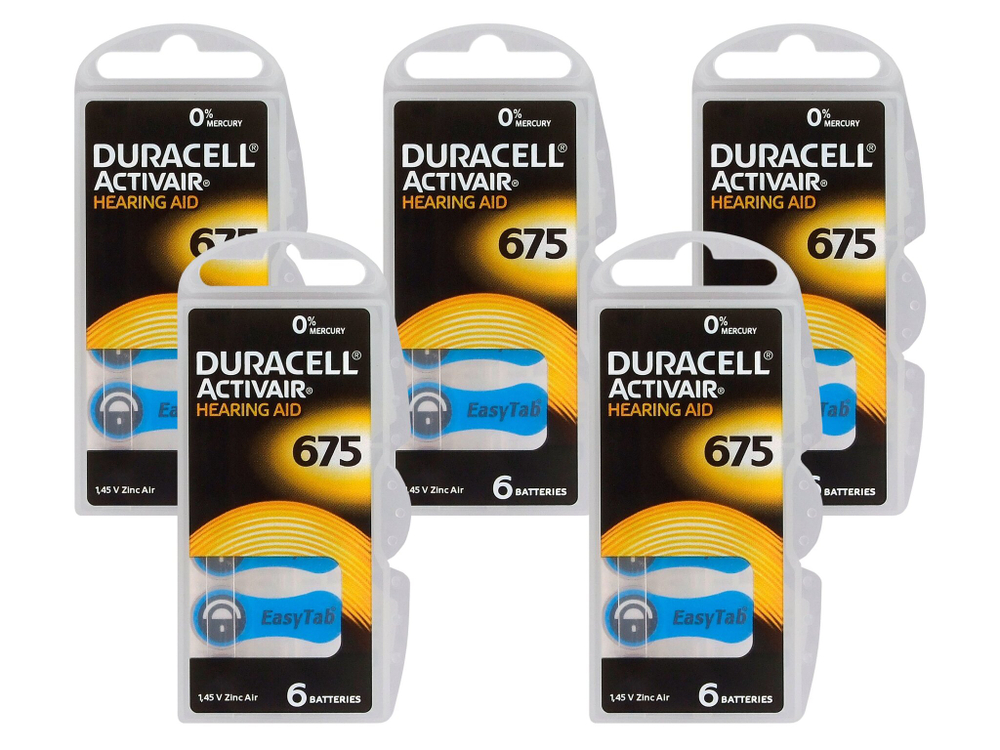 Батарейки для слухового аппарата ZA 675 Duracell Activair