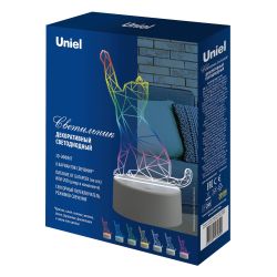 ULI-M501 RGB-3AAA CATTY-WHITE Светильник декоративный с эффектом 3D Кошка. на батарейках 3AAA не в-к. 1 светодиод. RGB свет. USB кабель в-к. TM Uniel