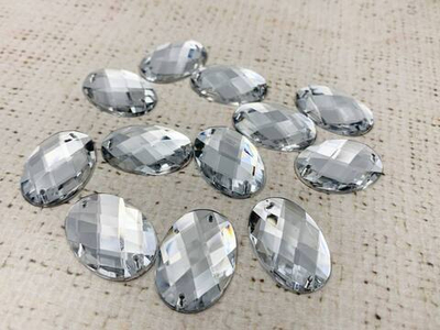 Стразы пришивные акрил, d 2,5х1,8 см