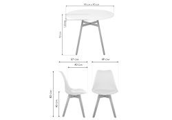 Обеденная группа Номиа 90 white / wood