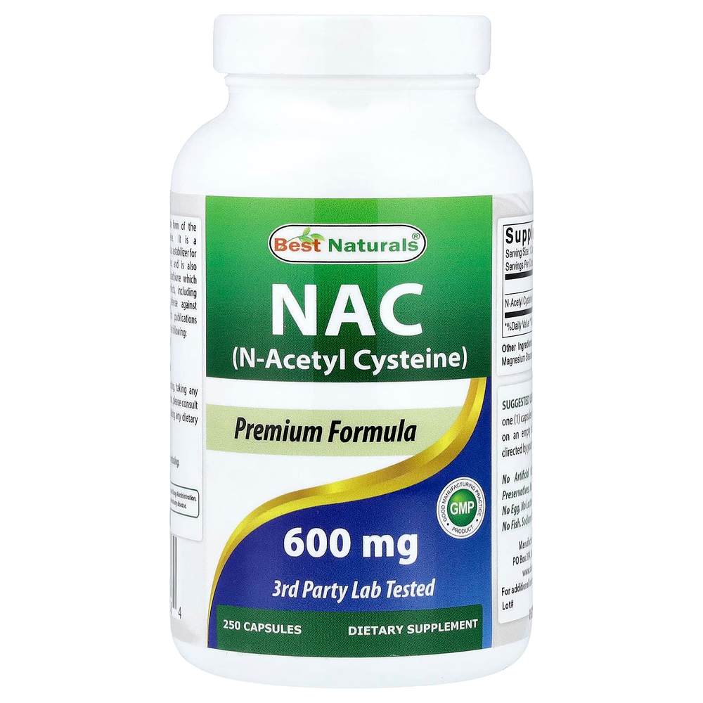 Best Naturals, NAC, 600 мг, 250 капсул