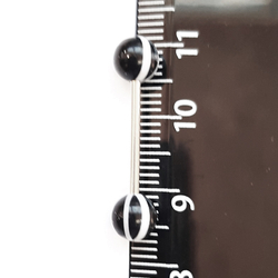 Штанга 16 мм с акриловыми цветными шариками 6 мм (пацифик черный) для пирсинга языка. Медицинская сталь. 1 шт