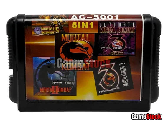 Картридж 16-Bit - Mortal Kombat 5в1