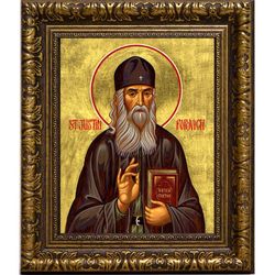 Иустин (Попович) Челийский преподобный. Икона на холсте.