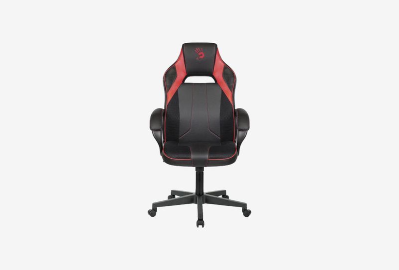 Кресло A4Tech экокожа, ткань черный, красный 81x32x66GC-300