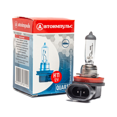 H11 12-55 Автолампа галогенная H11, 12 В, 55 Вт, PGJ19-2 Автоимпульс