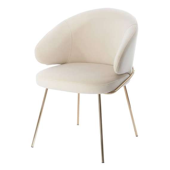 Стул Lime, кремовый микровелюр с золотыми ножками