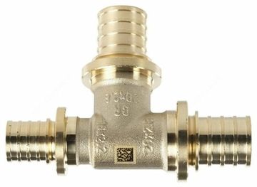 Тройник Рехау MX 25-25-20 с уменьшенным торцевым проходом латунь (11080731001)