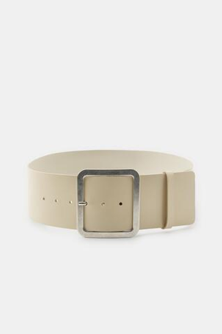 ZARA МАКСИ-РЕМЕНЬ ИЗ 100% КОЖИ, ЭКРЮ