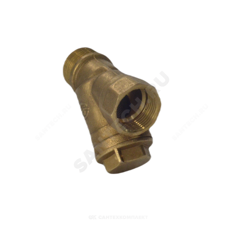 Фильтр сетчатый Y-образный латунь Ду 20 Ру20 G3/4" ВР/НР 4002 с отверстием под пломб Aquasfera 4002-02