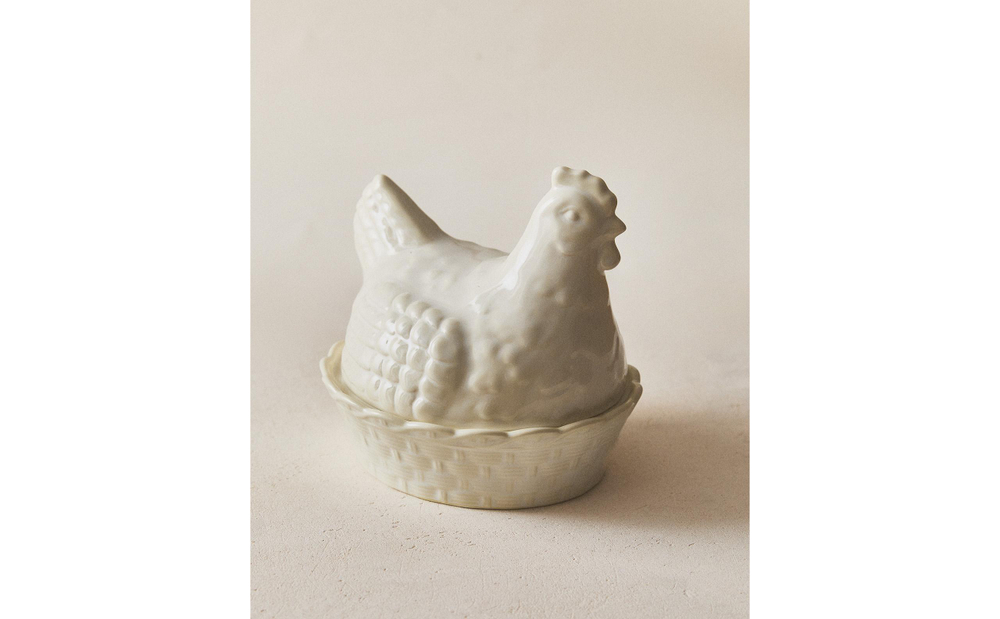Zara Home блюдо сервировочное из фарфора, цвет кремовый, 21 см