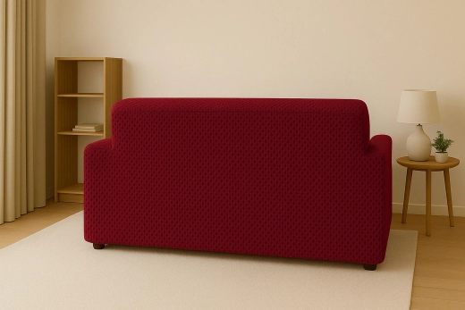 Чехол Соты на 3-х местный диван, цвет Бордовый