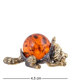 AM-3657 Фигурка «Енот» (латунь, янтарь)