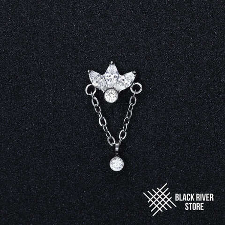 Pendant IG Petals Chain Crystal Б/Р