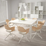 Офисный стул - IKEA FJÄLLBERGET /FJALLBERGET, 67x67x87см, белый/бежевый/светло-коричневый, ФЬЕЛЛБЕРГЕТ ИКЕА