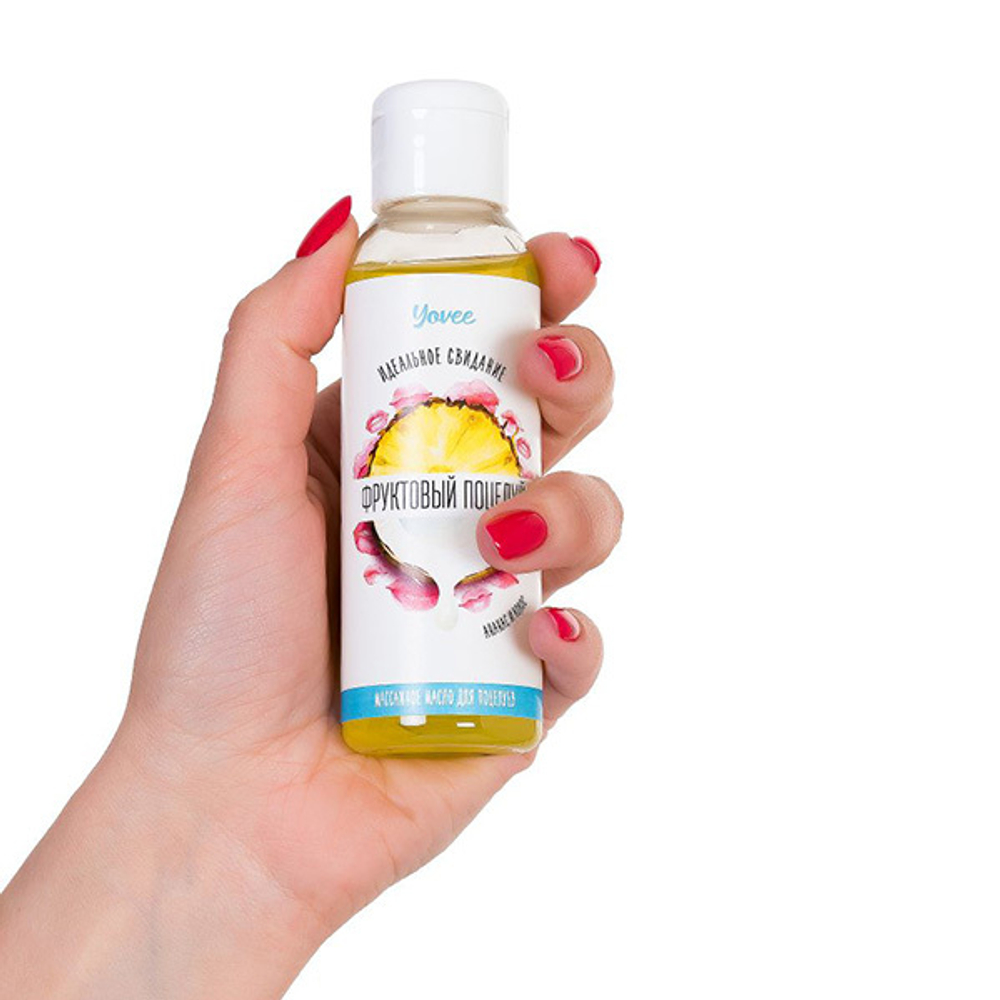 Массажное масло для поцелуев с ароматом ананаса и кокоса ToyFa Yovee Фруктовый поцелуй 100мл