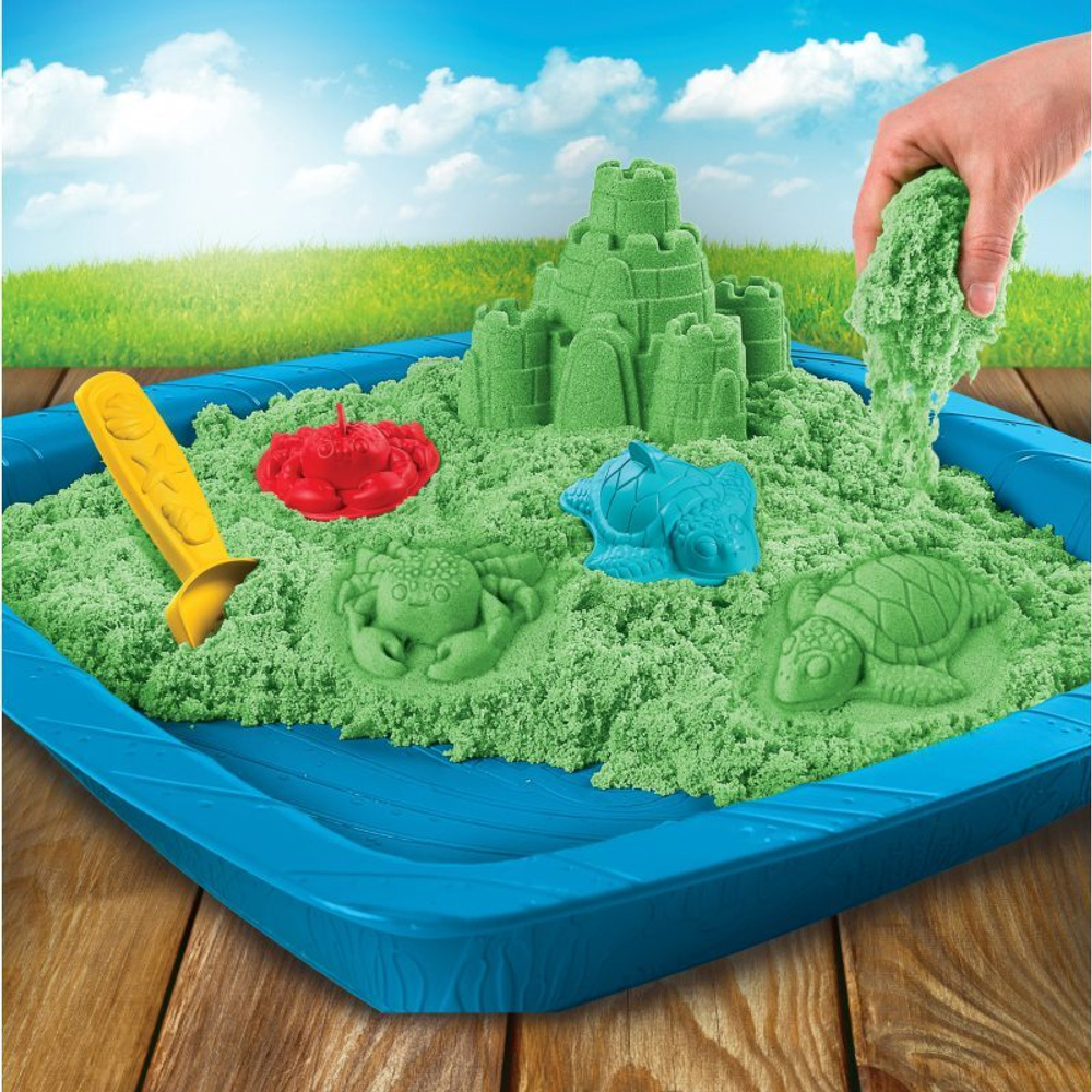 Kinetic Sand - Набор замок из кинетического песка с песочницей зеленый 454г 20106637